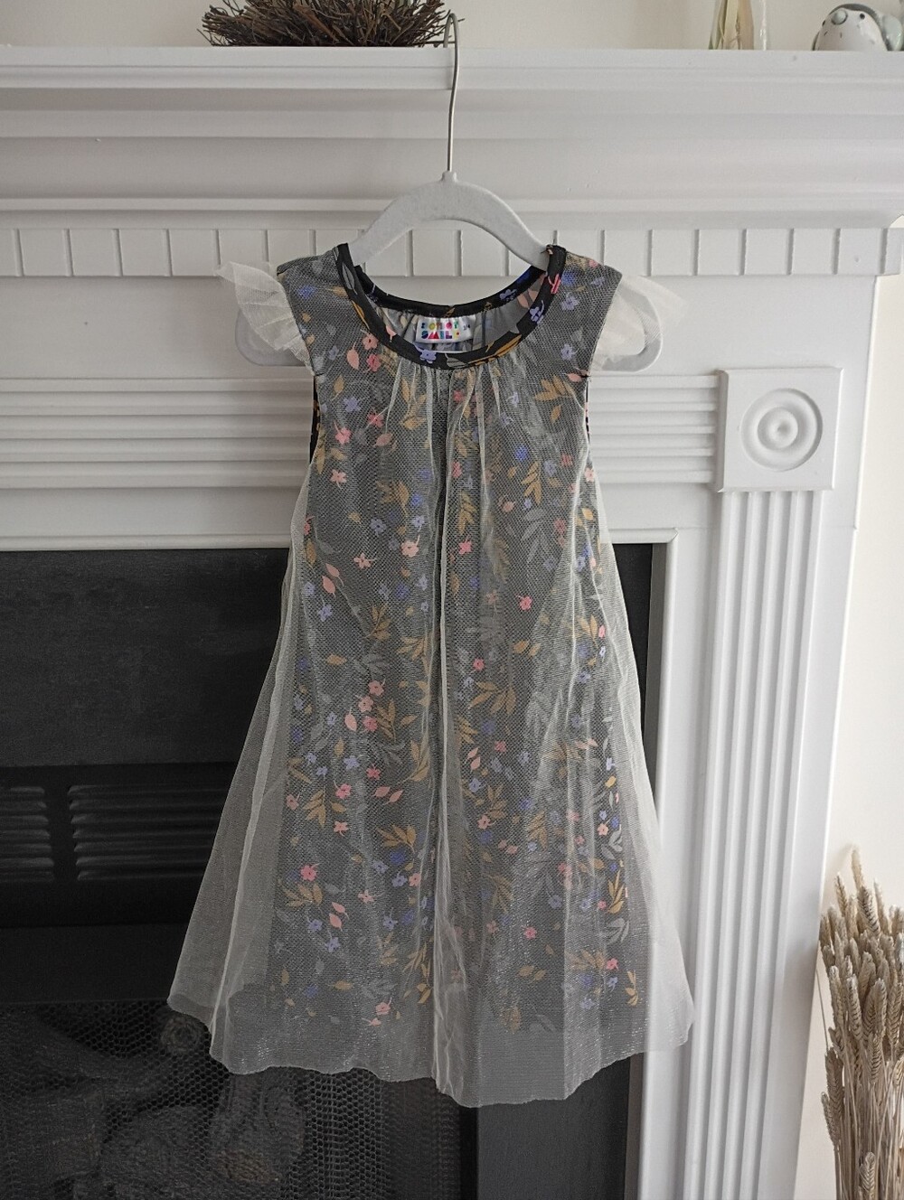 DotDotSmile 3/4 Fancy Midnight Bloom Swing Dress